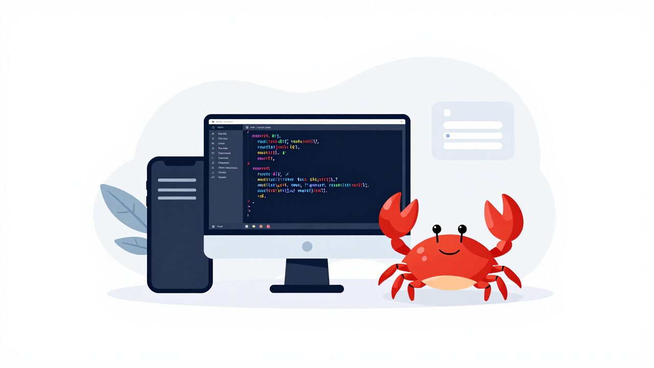 Rust 변수와 가변성 가이드를 설명하는 대표 이미지